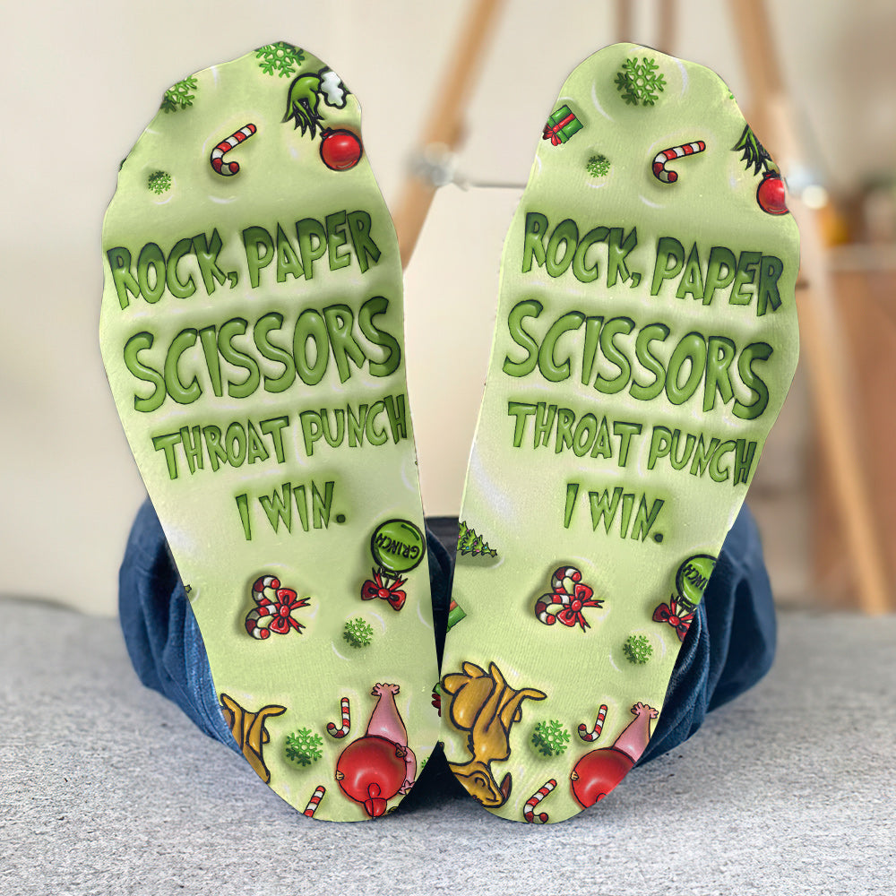 Rock Paper Scissors - Personalized Stole Christmas Socks