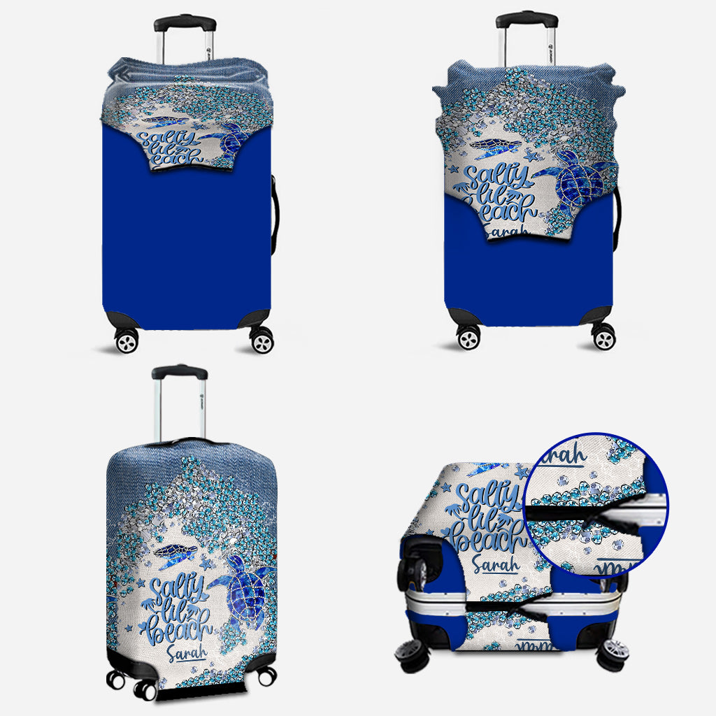Turtle Bling - Personalized Turtle Luggage Cover