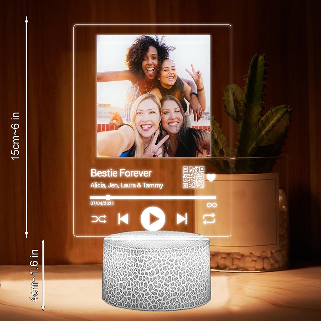 Chanson personnalisée « Meilleure amie pour toujours » - Plaque lumineuse personnalisée en forme de meilleure amie