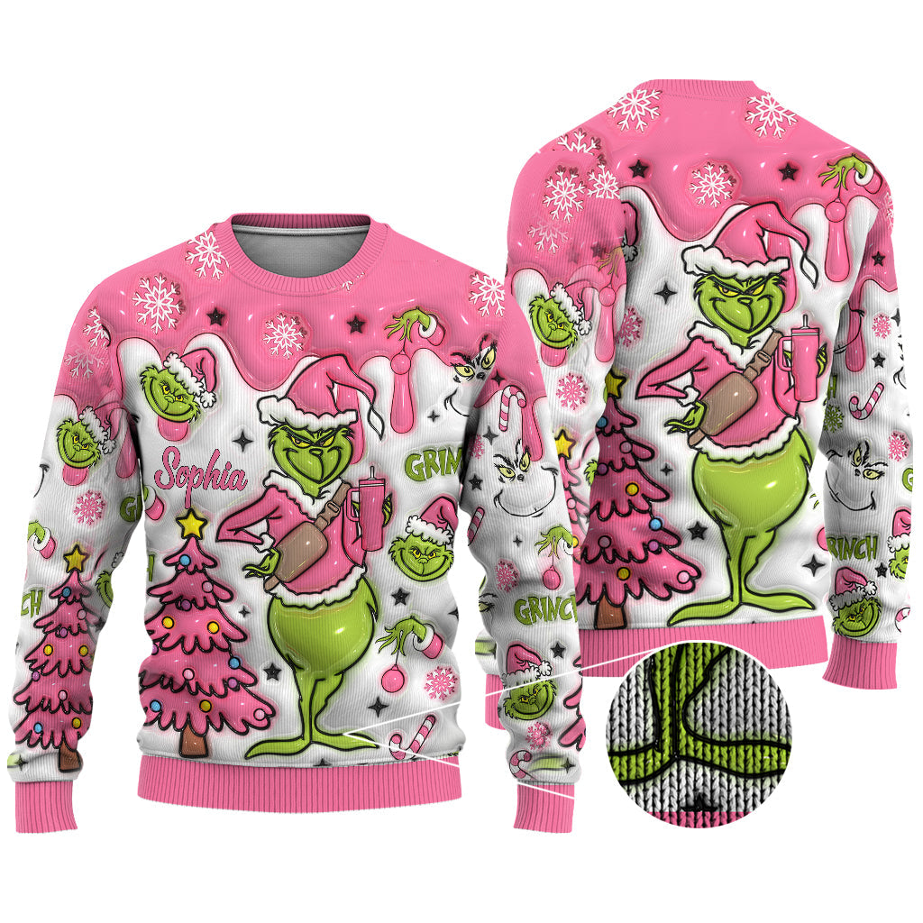 Joyeux Grinchmas - Étole de Noël personnalisée Pull moche de Noël