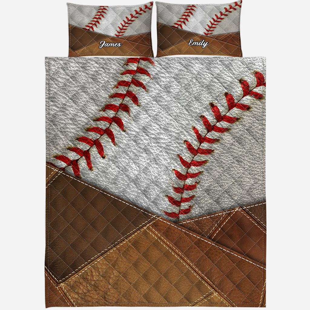 Vivre mon rêve - Ensemble de courtepointe de baseball personnalisé