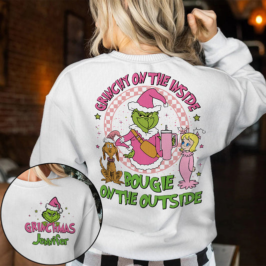 Grincheux à l'intérieur - Étole de Noël personnalisée Pull moche