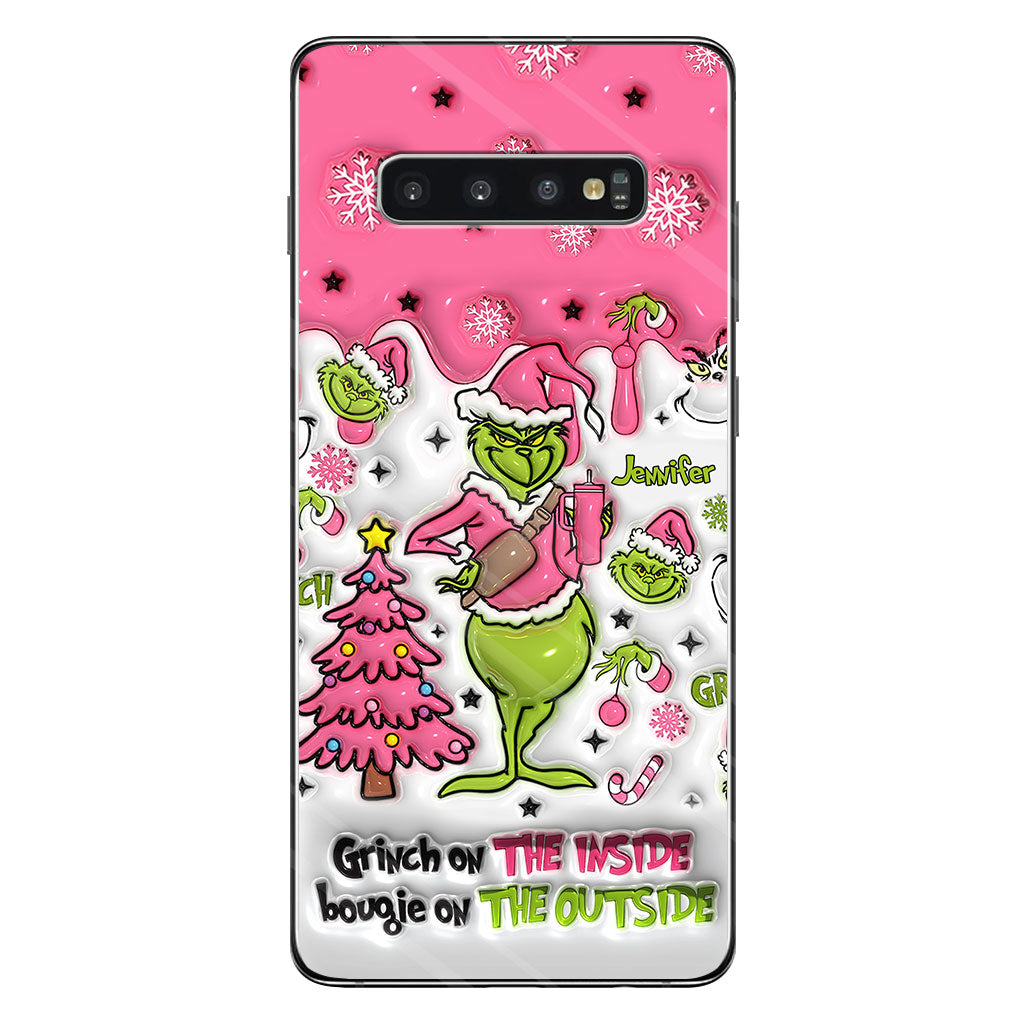 Le Grinch à l'intérieur - Coque de téléphone personnalisée avec étole de Noël
