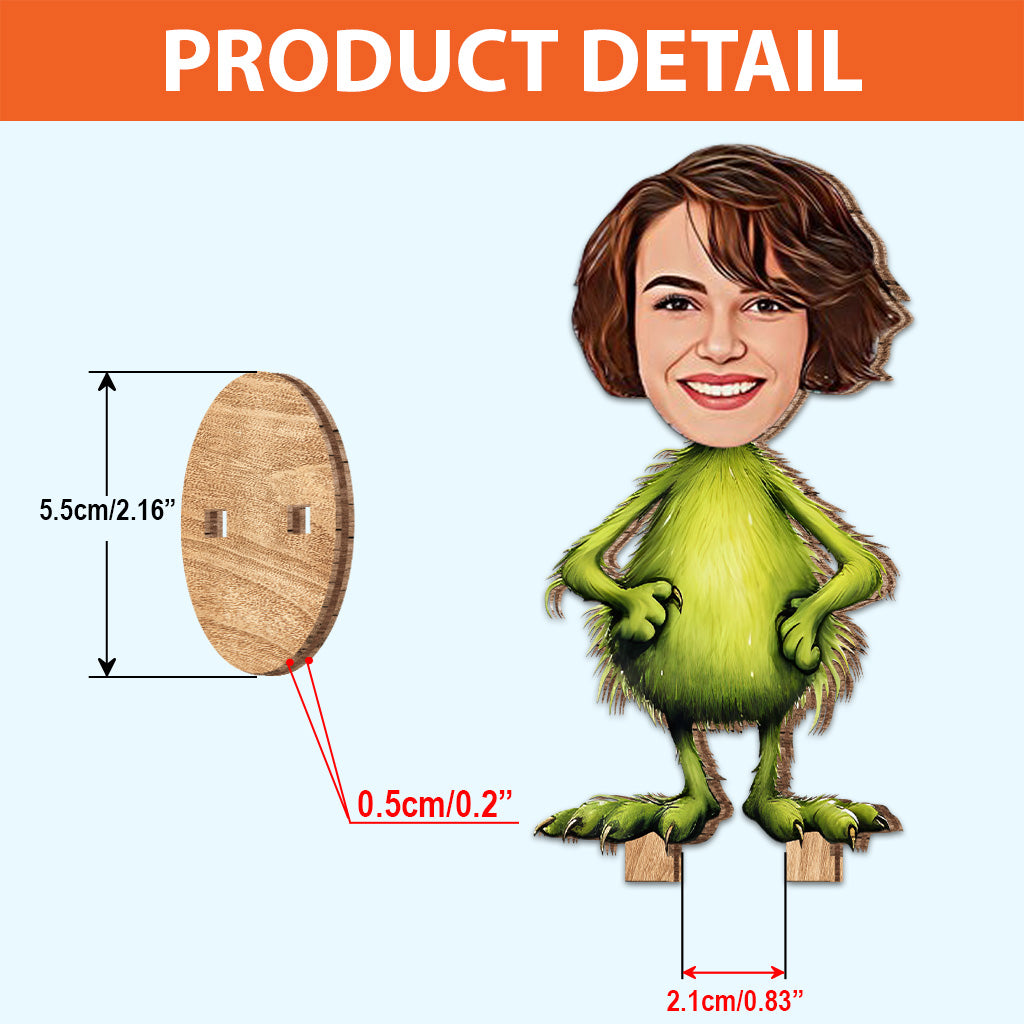 Joyeux Grinchmas - Étole de Noël personnalisée en bois à poser