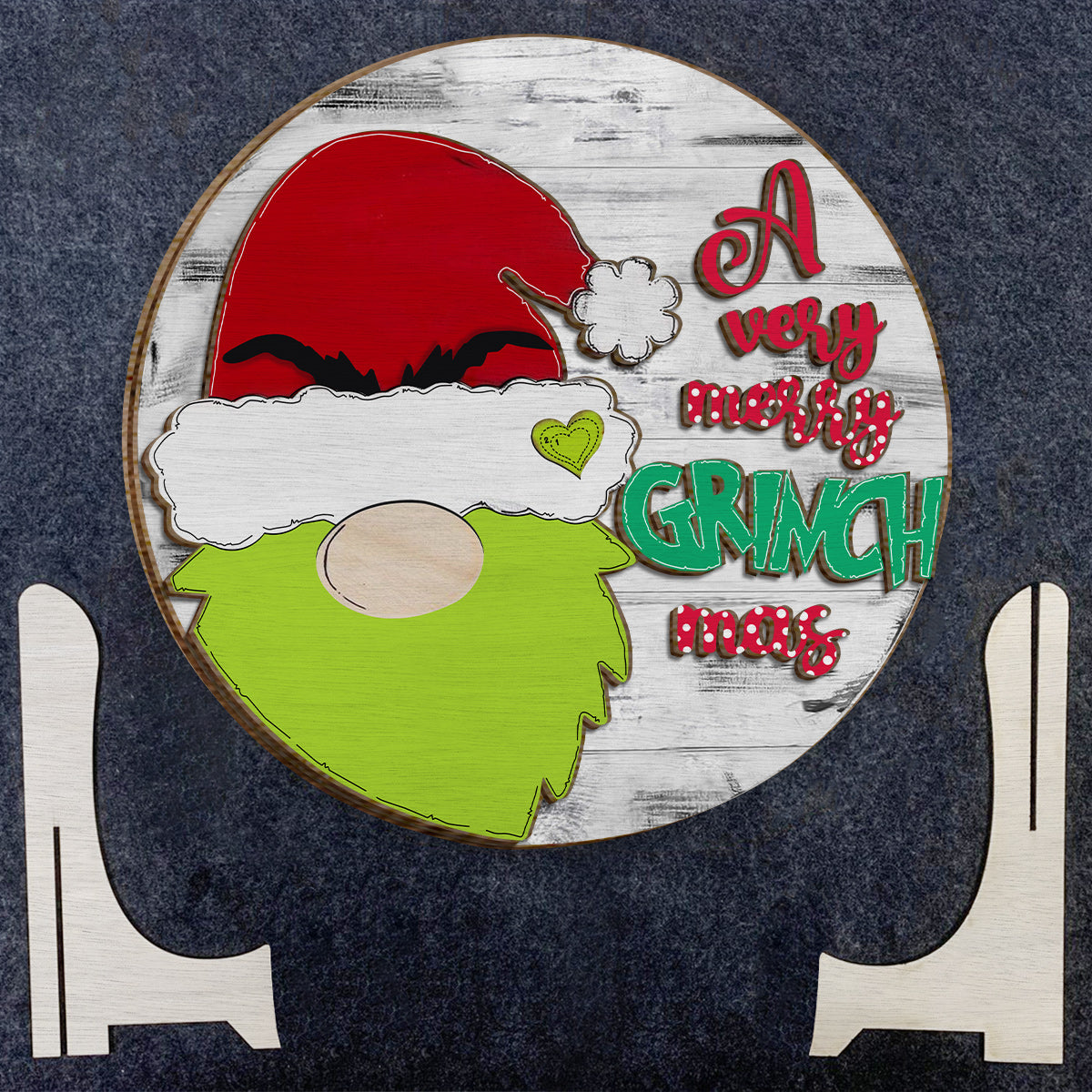 Joyeux Noël - Panneau/Plaque en bois double couche « Noël volé »