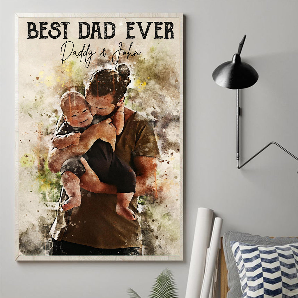 Meilleur papa du monde - Toile et affiche personnalisées pour papa