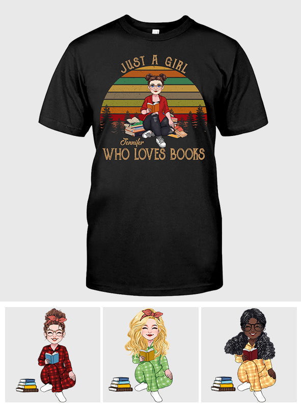 Juste une fille qui aime les livres - T-shirt et sweat à capuche personnalisés « Juste une fille qui aime les livres »