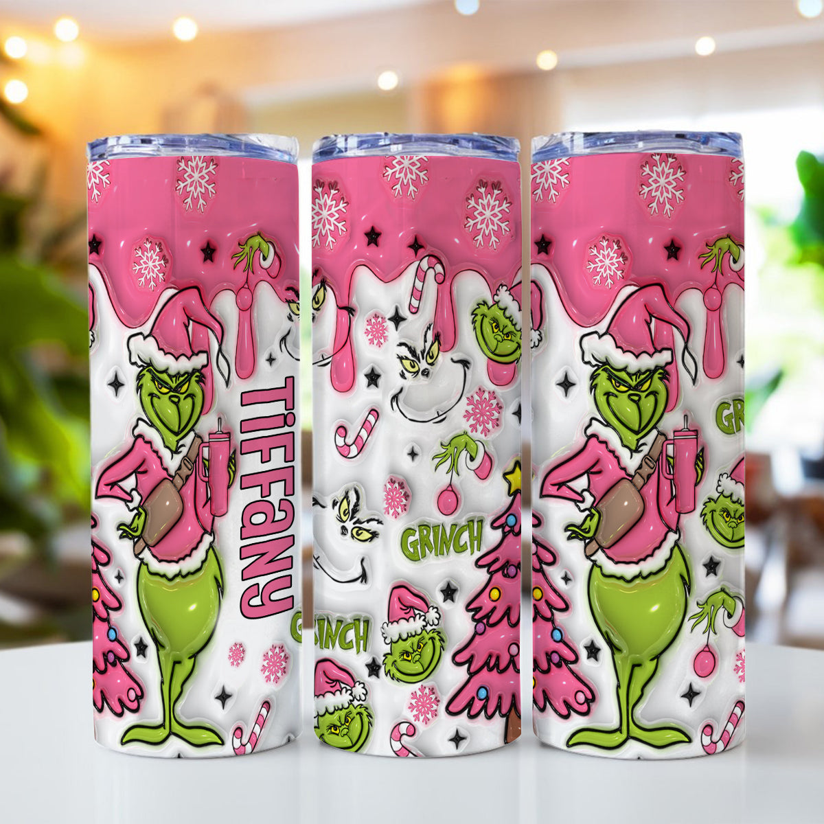 Merry Grinchmas - Personalized Stole Christmas Skinny Tumbler