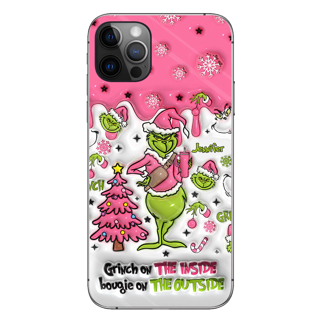 Le Grinch à l'intérieur - Coque de téléphone personnalisée avec étole de Noël
