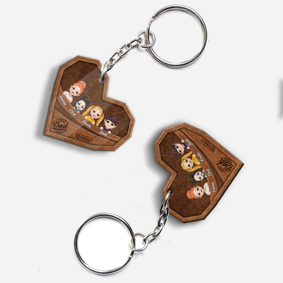 Best Dad/Grandma/Grandpa/Mom Ever - Personalized Father Keychain