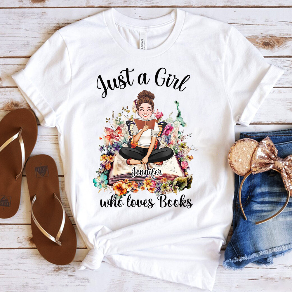 Juste une fille qui aime les livres - T-shirt et sweat à capuche personnalisés sur le thème des livres