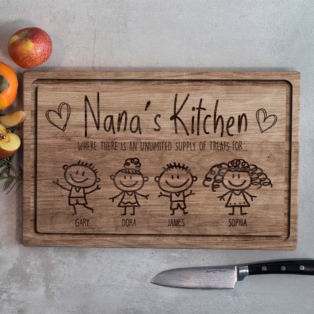 La cuisine de grand-mère - Cadeau pour grand-mère - Planche à découper personnalisée