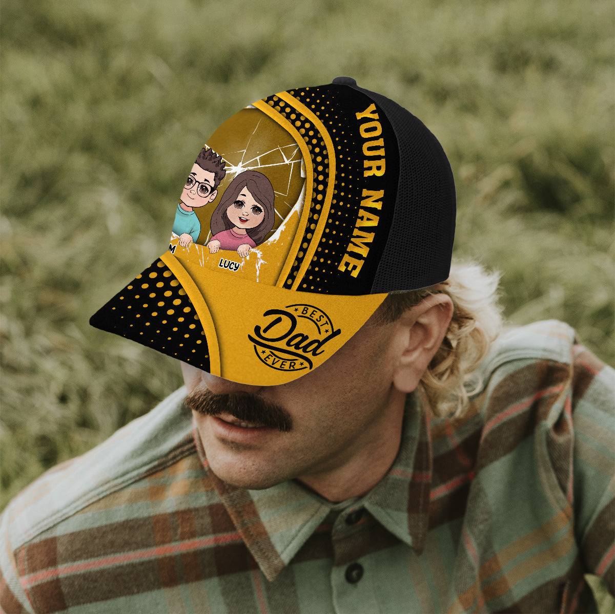 Meilleur papa du monde - Casquette de camionneur personnalisée pour papa