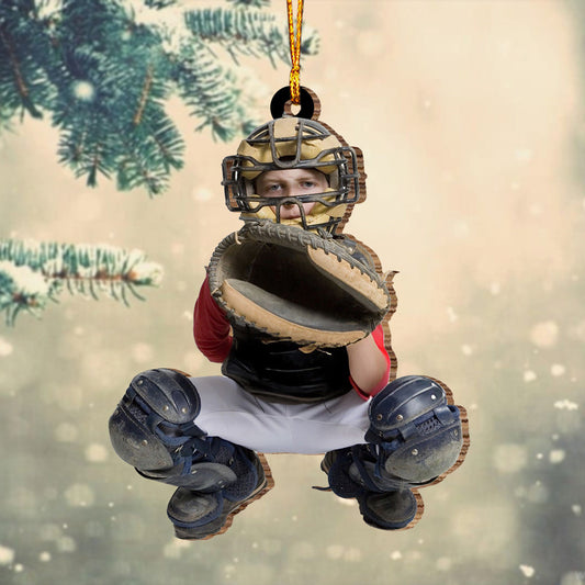 Ornement photo - Cadeau de baseball pour fils ou fille - Ornement personnalisé