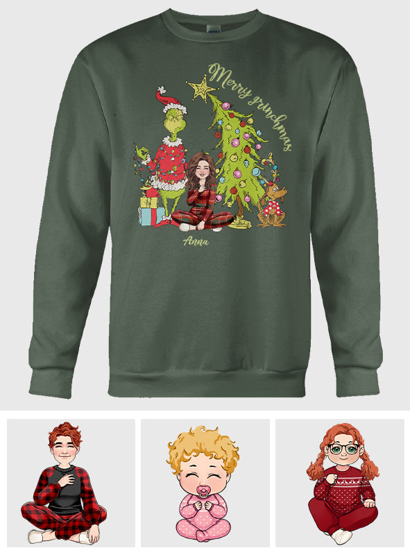 Joyeux Noël Green Mischief - T-shirt personnalisé « Étole de Noël »