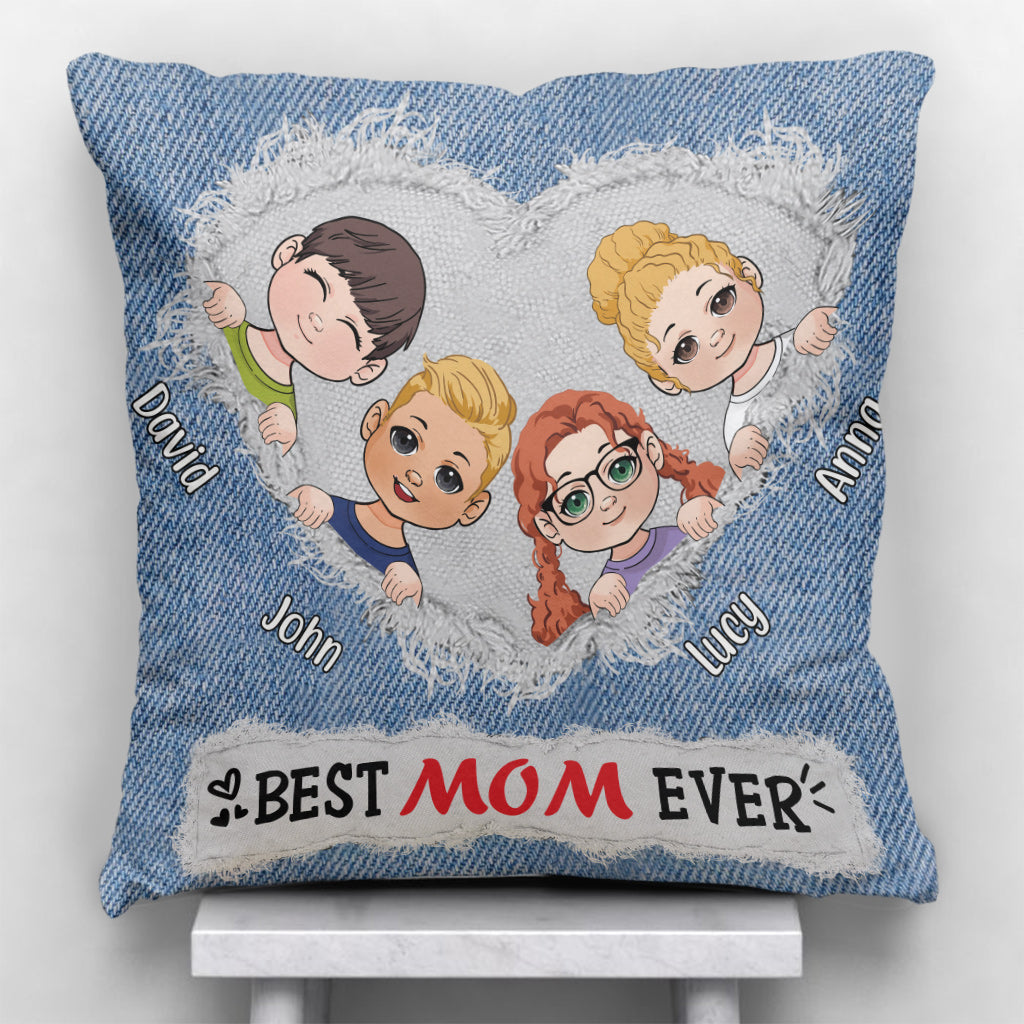 Meilleure maman du monde - Coussin décoratif personnalisé pour maman