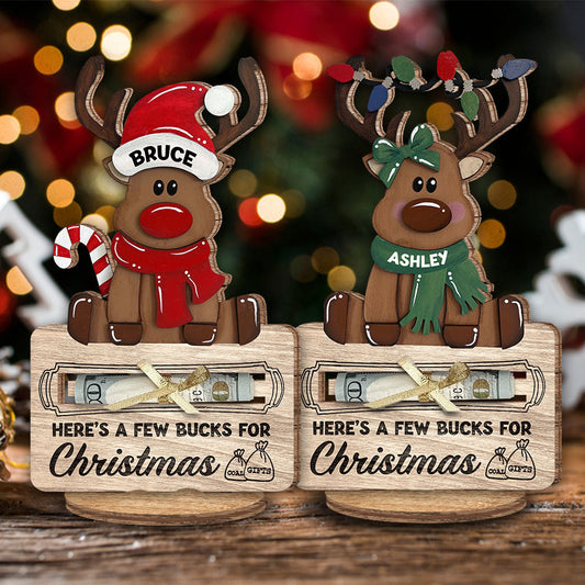 Voici quelques dollars pour Noël - Plaque en bois personnalisée pour la famille