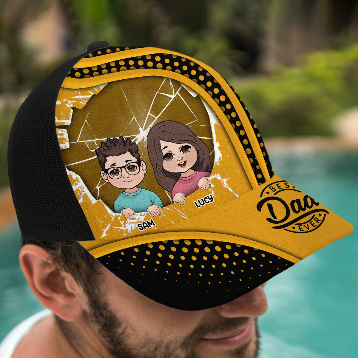 Meilleur papa du monde - Casquette de camionneur personnalisée pour papa