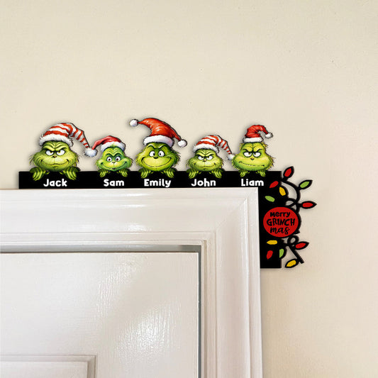 Merry Grinchmas - Personalized Stole Christmas Door Frame Decoration