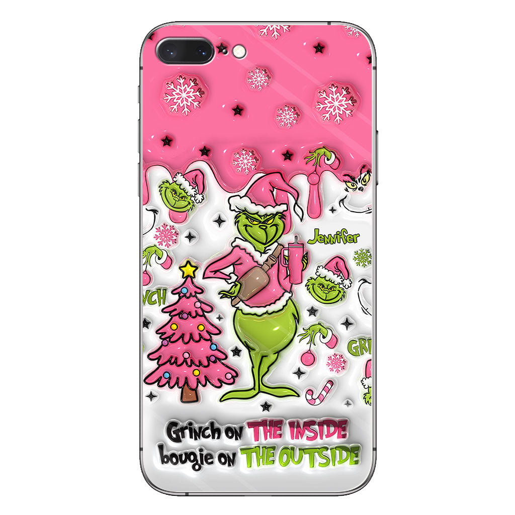 Le Grinch à l'intérieur - Coque de téléphone personnalisée avec étole de Noël