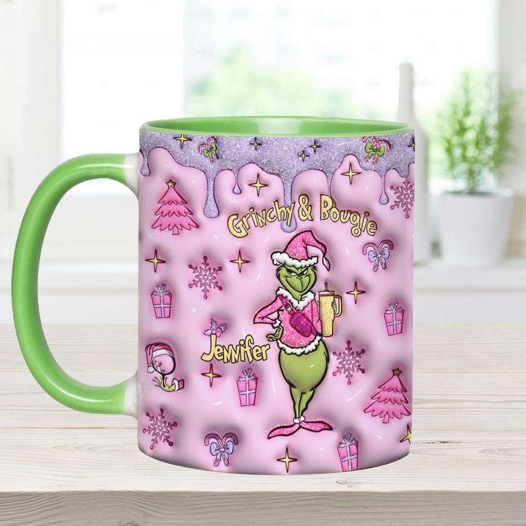 Grinchy & Bougie - Personalized Stole Christmas Accent Mug