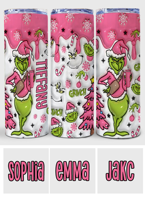Merry Grinchmas - Personalized Stole Christmas Skinny Tumbler