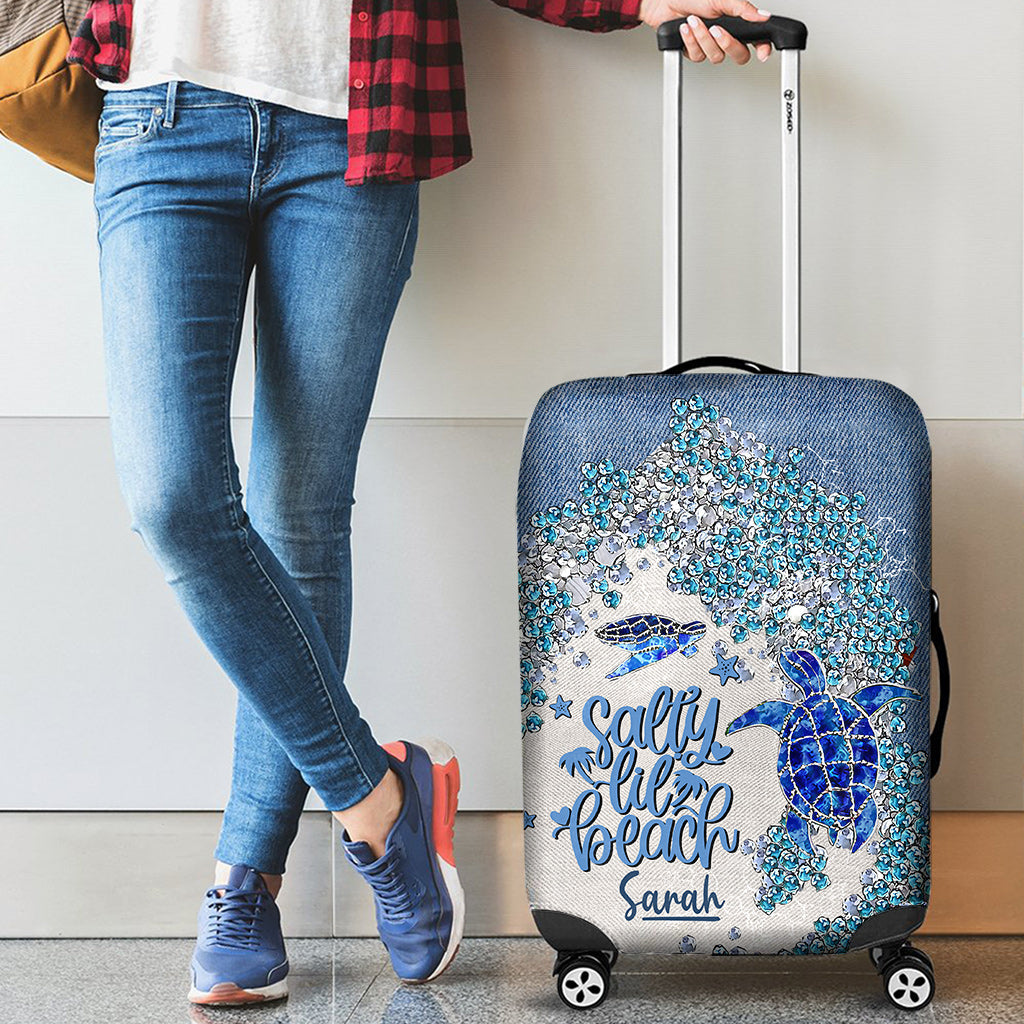 Turtle Bling - Personalized Turtle Luggage Cover