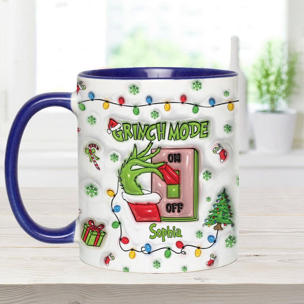 Christmas Mode On - Personalized Stole Christmas Accent Mug