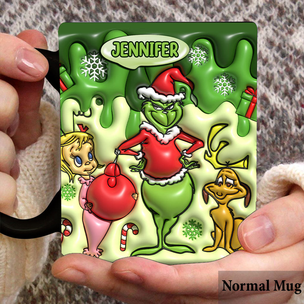 Joyeux Grinchmas - Mug de Noël personnalisé avec étole