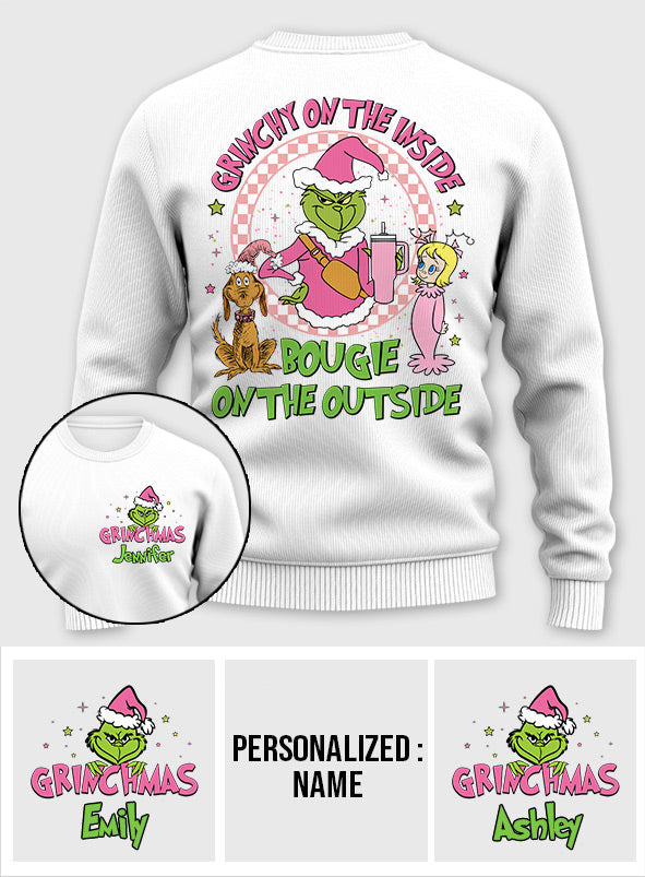 Grincheux à l'intérieur - Étole de Noël personnalisée Pull moche