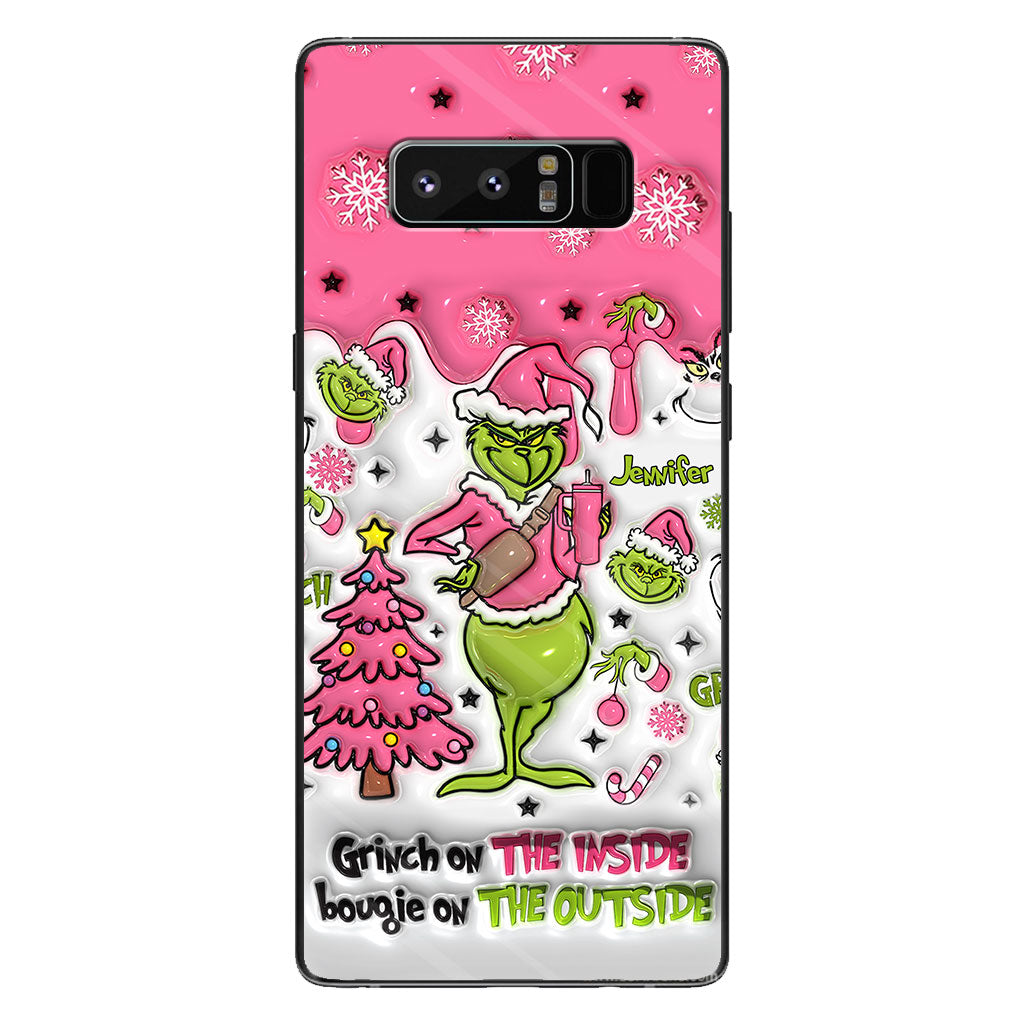 Le Grinch à l'intérieur - Coque de téléphone personnalisée avec étole de Noël