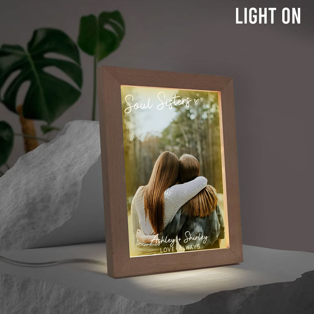 Meilleures amies pour toujours - Cadre photo lumineux personnalisé pour meilleures amies