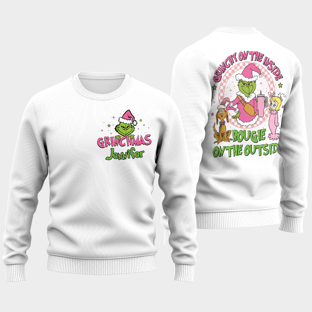 Grincheux à l'intérieur - Étole de Noël personnalisée Pull moche