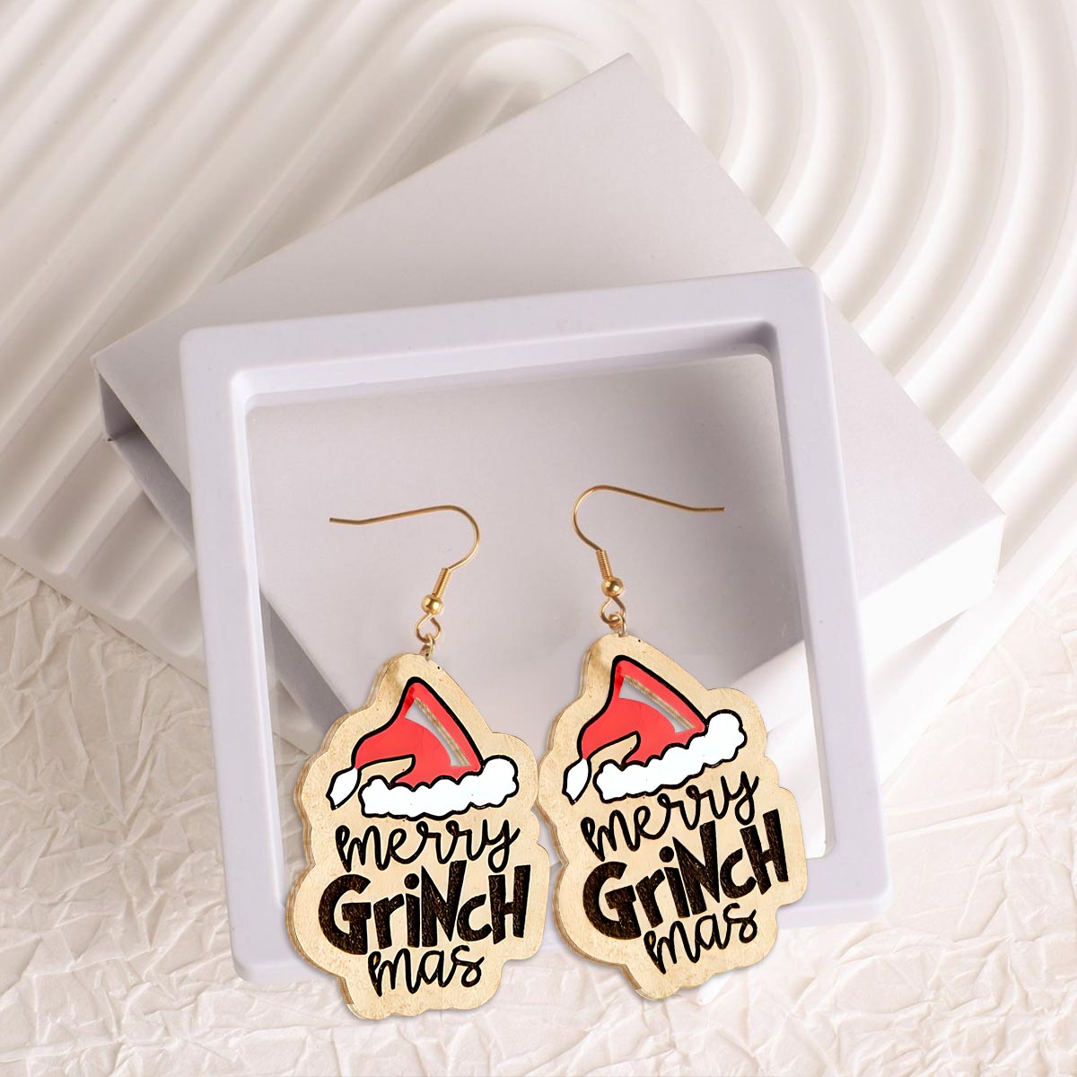 Merry Christmas - Stole Christmas Wooden Earrings