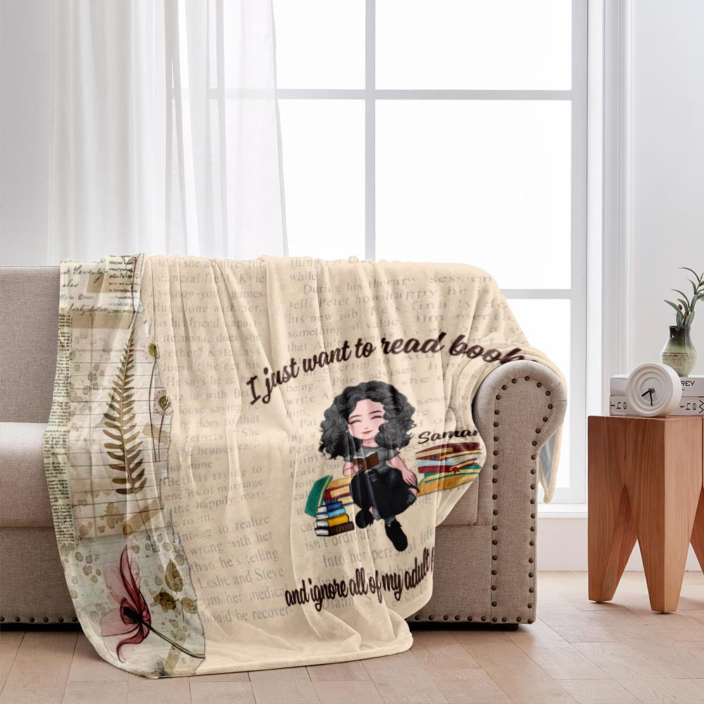 This Is My Reading Blanket - Book gift for mom, daughter, girlfriend, wife - Personalized Blanket