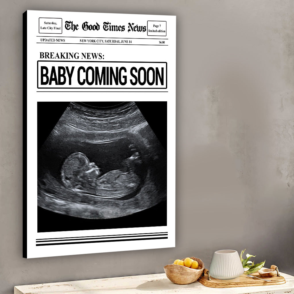 Bébé arrive bientôt - Toile et affiche personnalisées pour maman