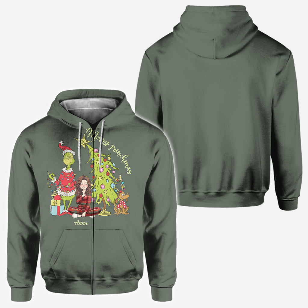 Joyeux Noël Green Mischief - T-shirt personnalisé « Étole de Noël »