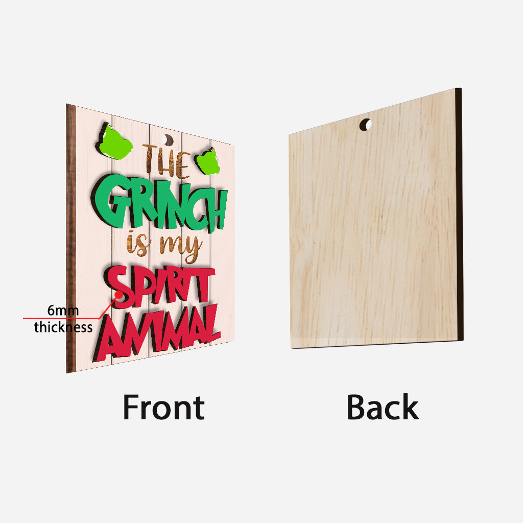 Mon animal totem - Étole de Noël personnalisée, ornement en bois à 2 couches