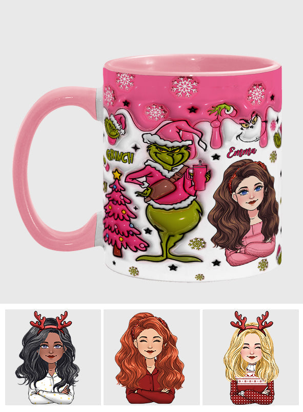 Mug personnalisé « À l'époque du Grinch » - Décoration de Noël avec étole