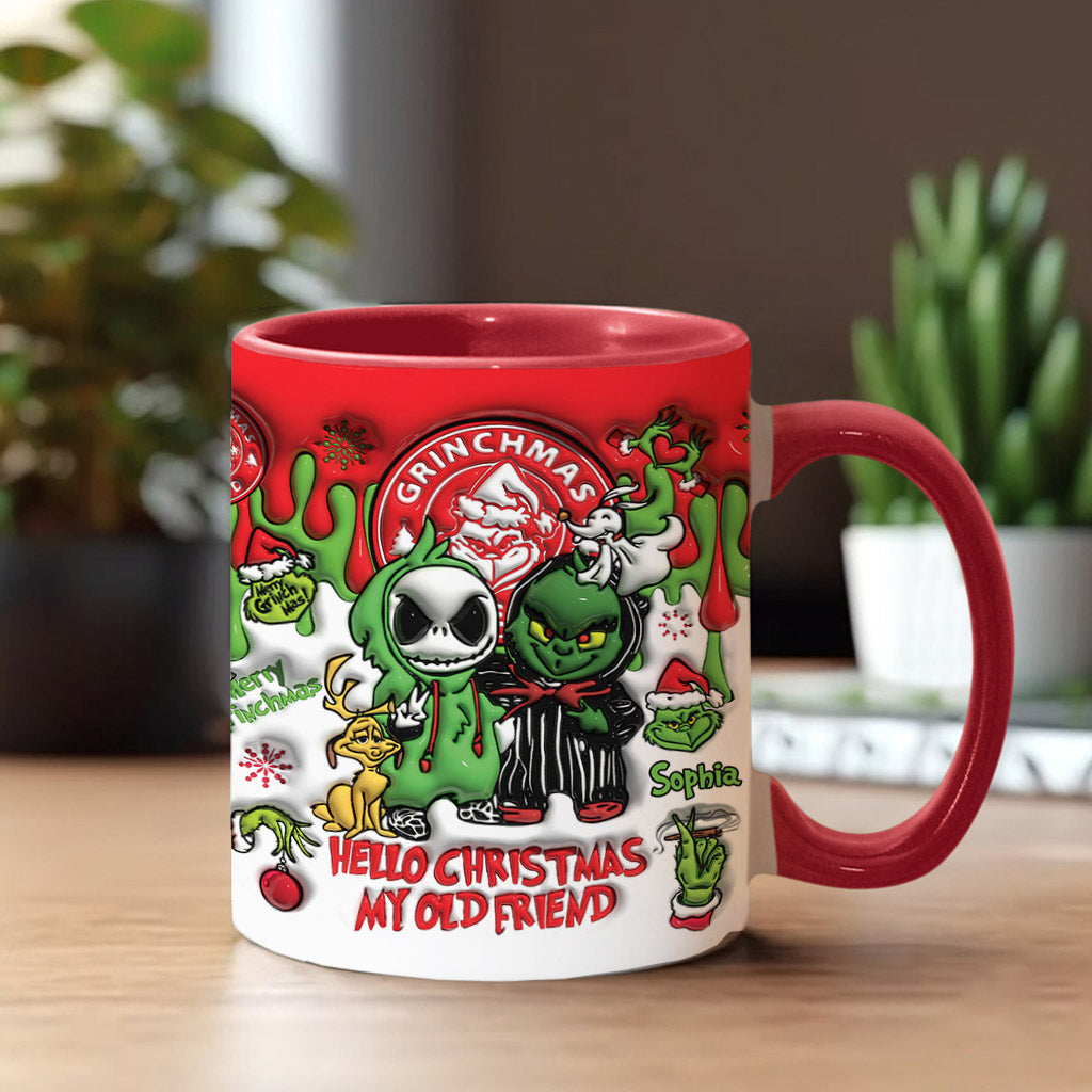 Bonjour Noël mon vieil ami - Mug décoratif de Noël personnalisé avec étole