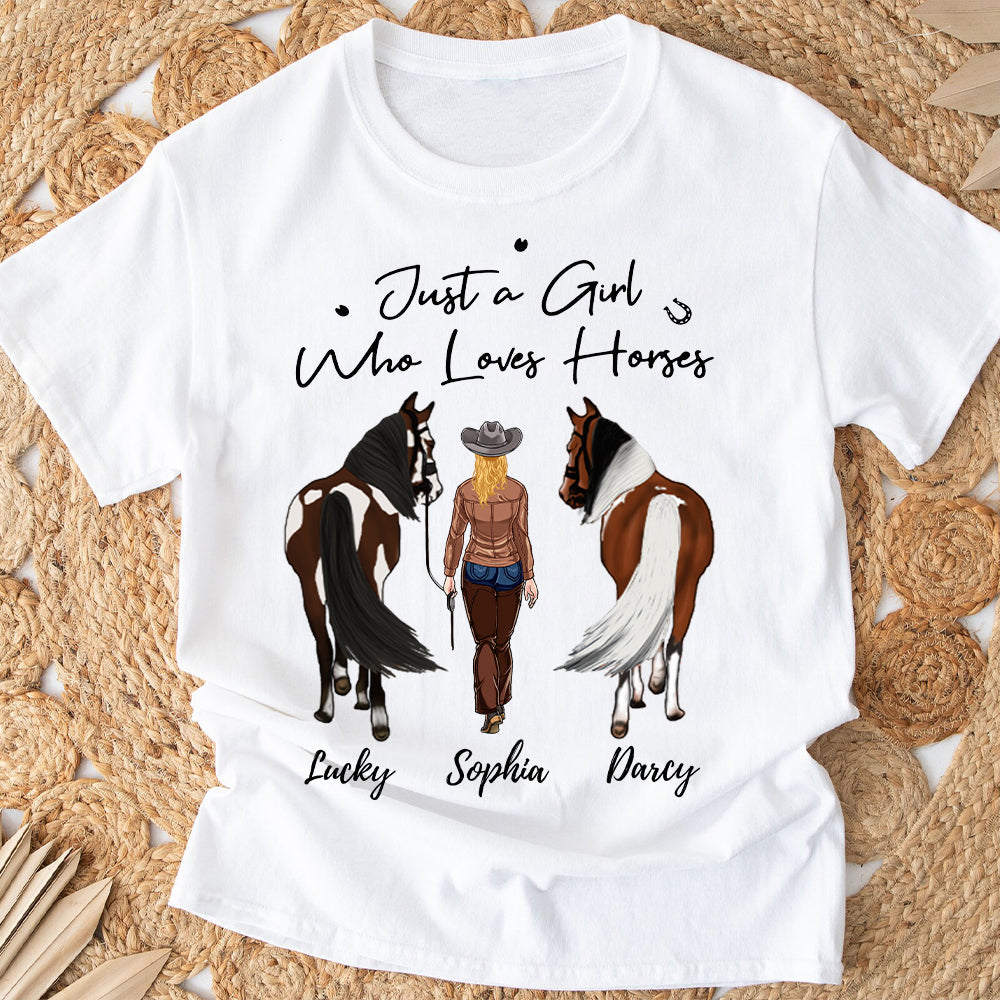 Juste une fille qui aime les chevaux - T-shirt et sweat à capuche personnalisés avec motif cheval
