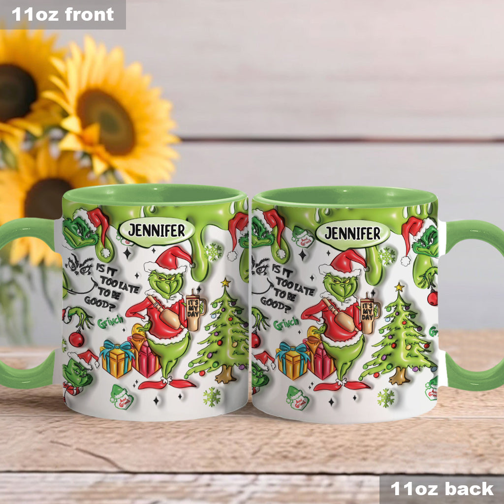 Est-il trop tard pour être sage ? - Mug décoratif de Noël personnalisé avec étole