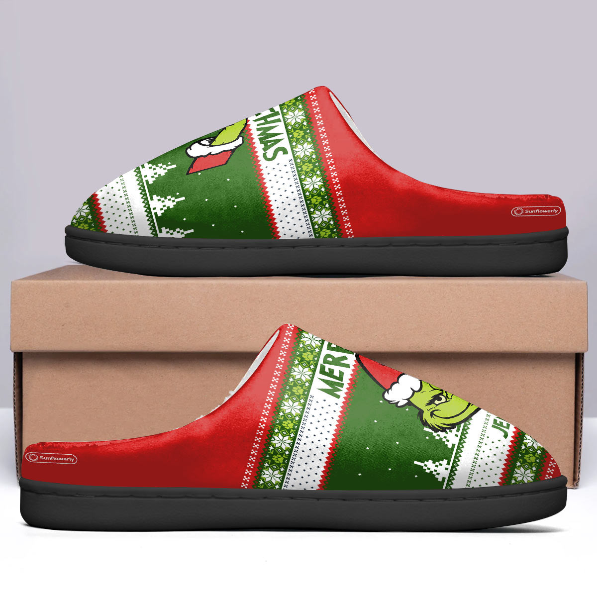 Merry Grinchmas - Personalized Stole Christmas Slippers