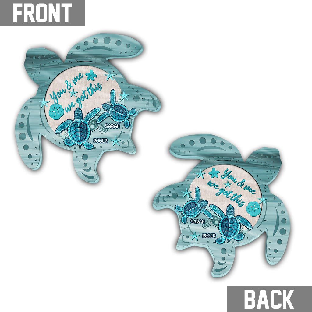 Turtley Awesome Couple - Personalized Turtle Shaped Pillow