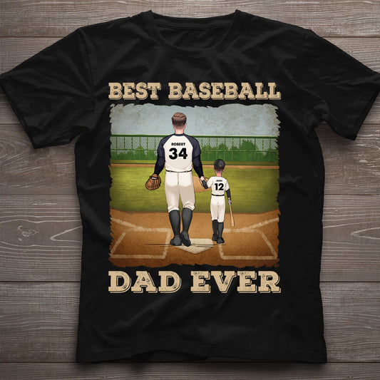 Meilleur papa de joueur de baseball au monde - T-shirt et sweat à capuche personnalisés