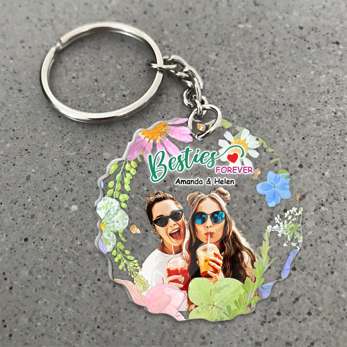 Meilleures amies pour toujours - Porte-clés personnalisé pour meilleures amies