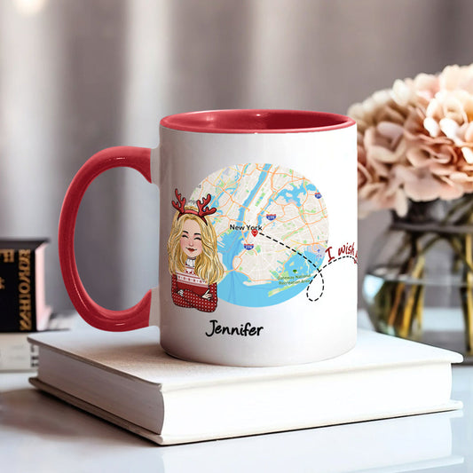 Mug personnalisé « J'aimerais que tu sois ma voisine » -