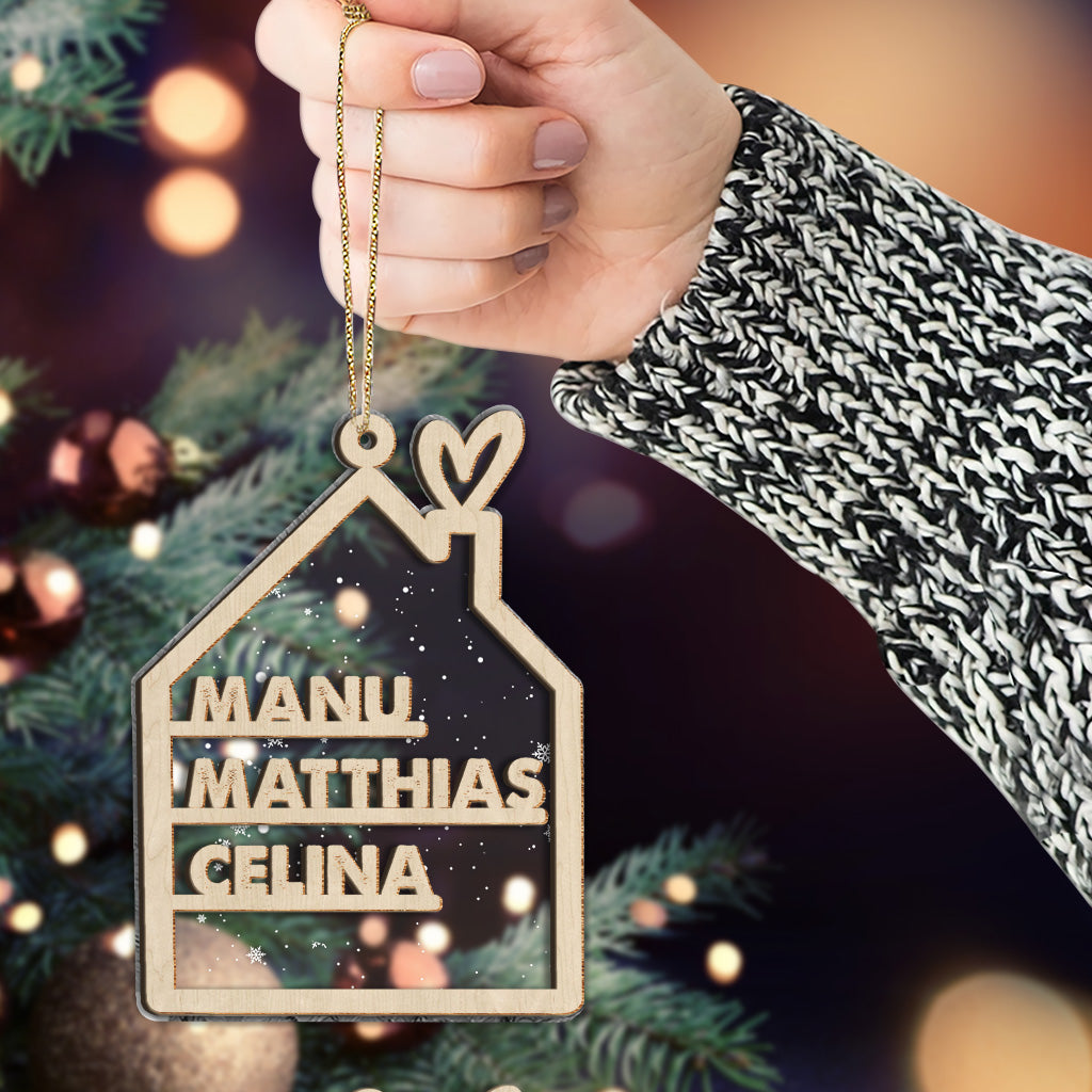 Nom de famille - Ornement personnalisé à 2 couches