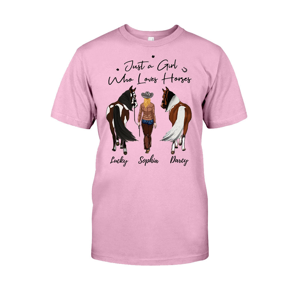 Juste une fille qui aime les chevaux - T-shirt et sweat à capuche personnalisés avec motif cheval