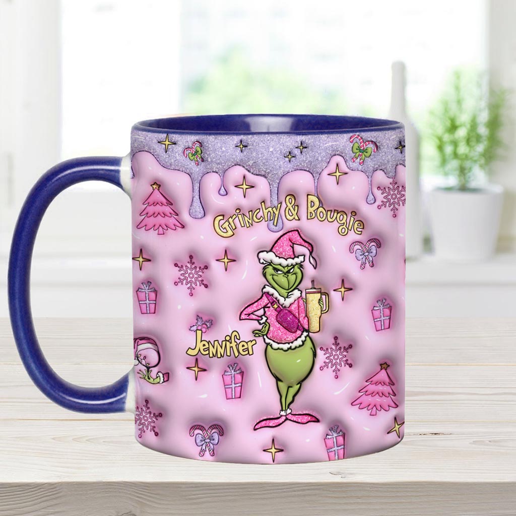 Grinchy & Bougie - Personalized Stole Christmas Accent Mug